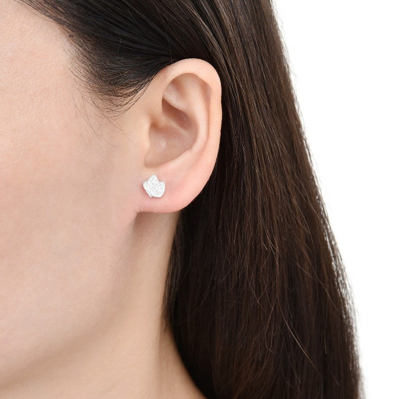 Aretes Mariposa Brillos - Plata