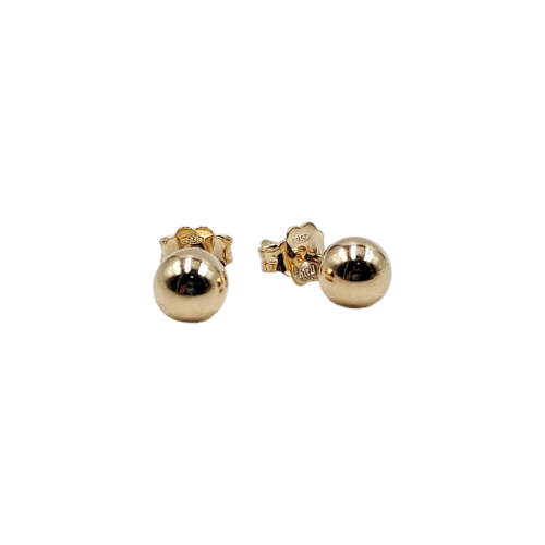 Aretes Bola 6mm Dorados - Plata
