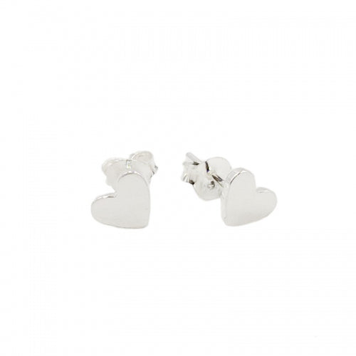 Aretes Corazón Mini Lisos - Plata