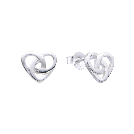 Aretes Corazón Nudo - Plata