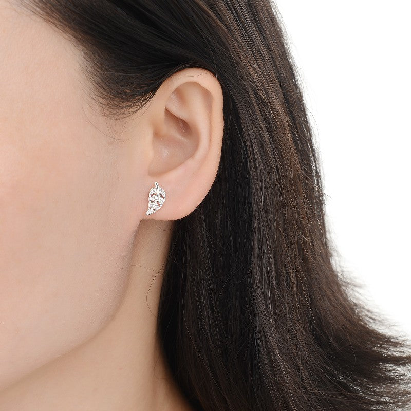 Aretes Espiga Brillos - Plata