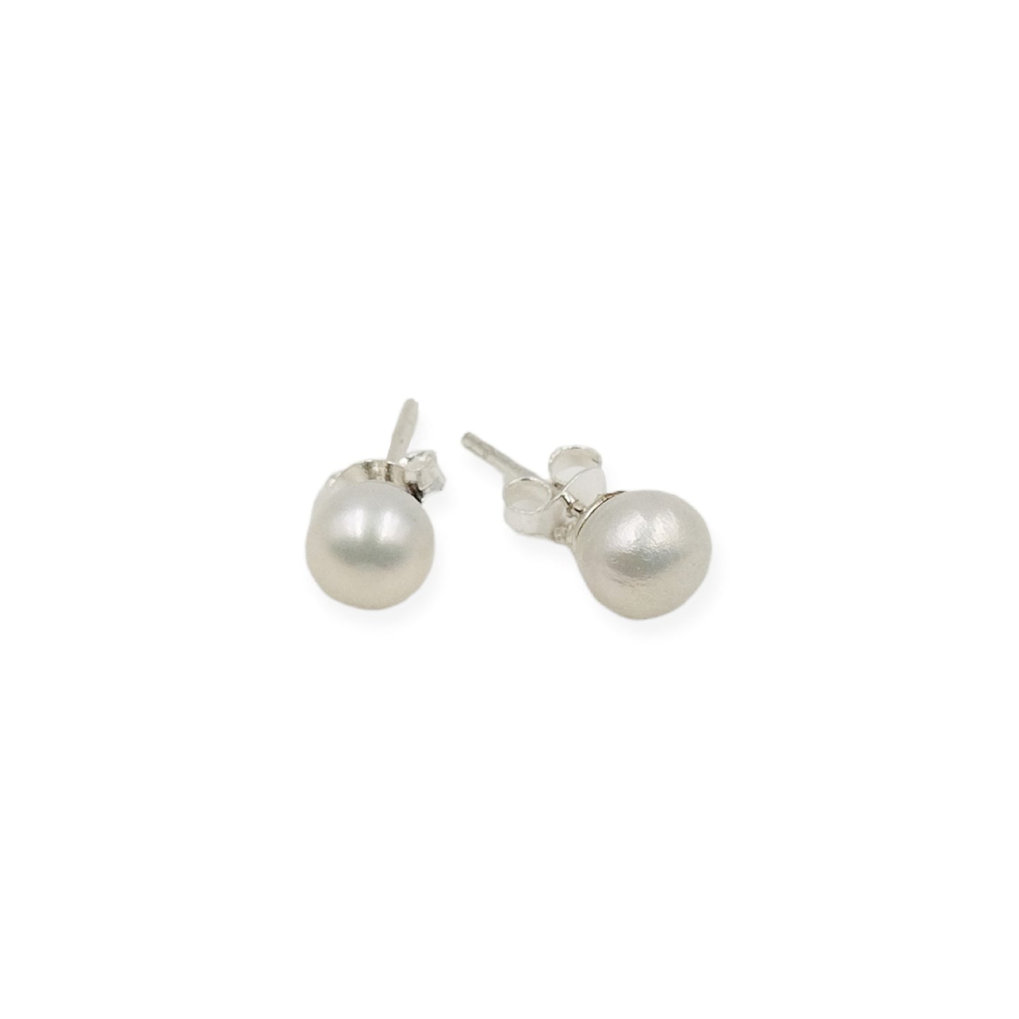 Aretes Perlas 6mm - Plata