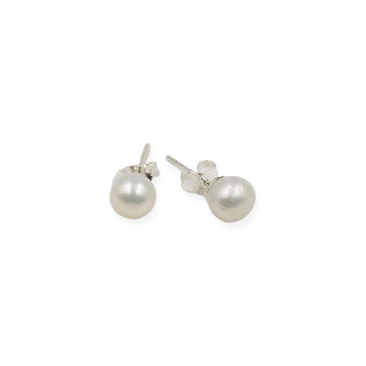 Aretes Perlas 6mm - Plata
