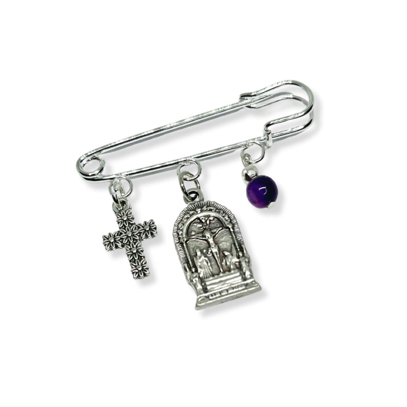Broche Imperdible Señor de los Milagros - Morado