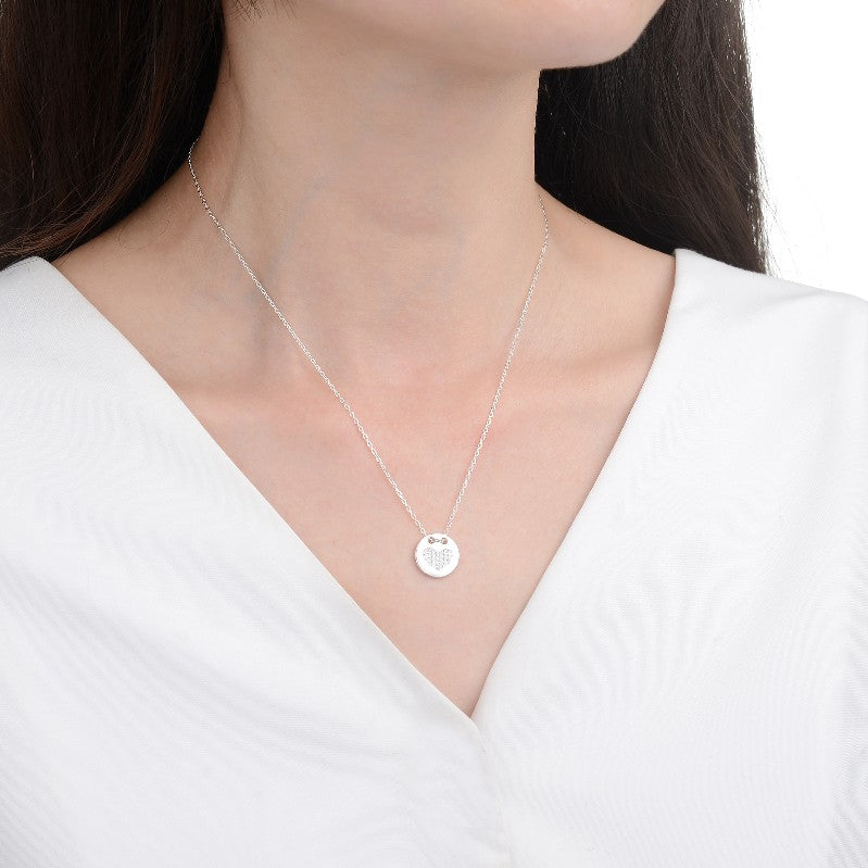 Collar Corazón Brillos - Plata