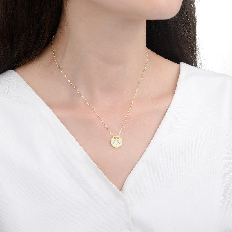 Collar Corazón Brillos - Plata