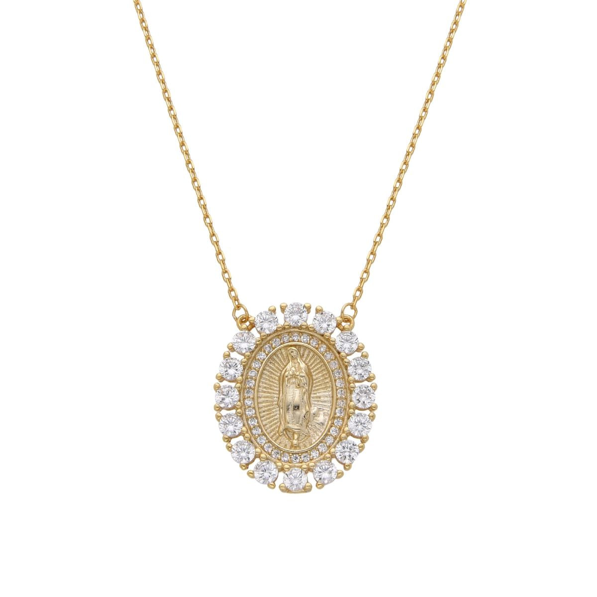Collar Virgen de Guadalupe Dorado - Plata