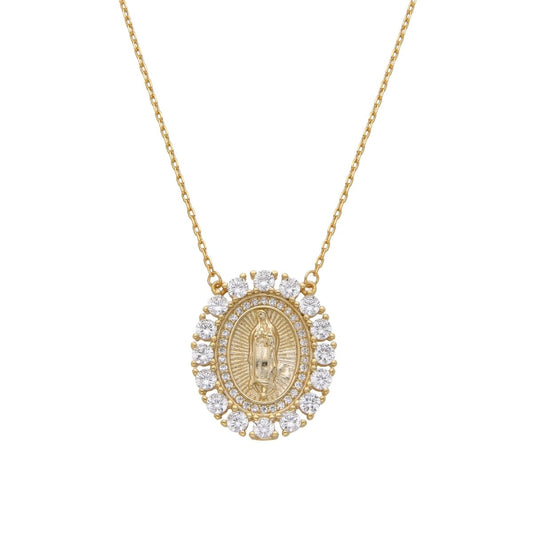 Collar Virgen de Guadalupe Dorado - Plata