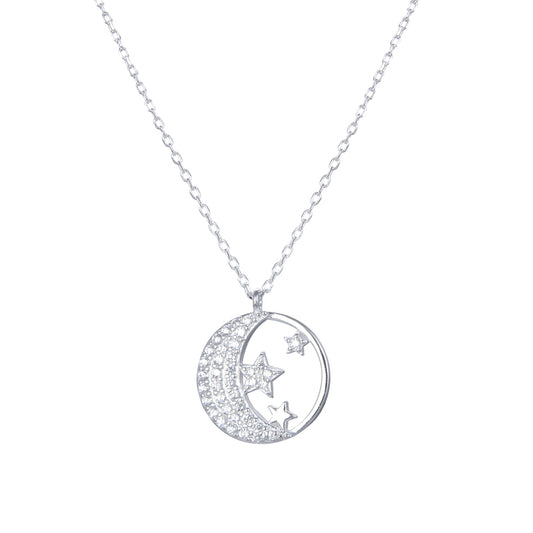 Collar Lunas y Estrellas Brillos - Plata