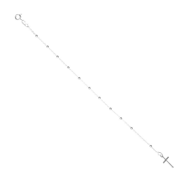Pulsera Denario Cruz 3mm - Plata