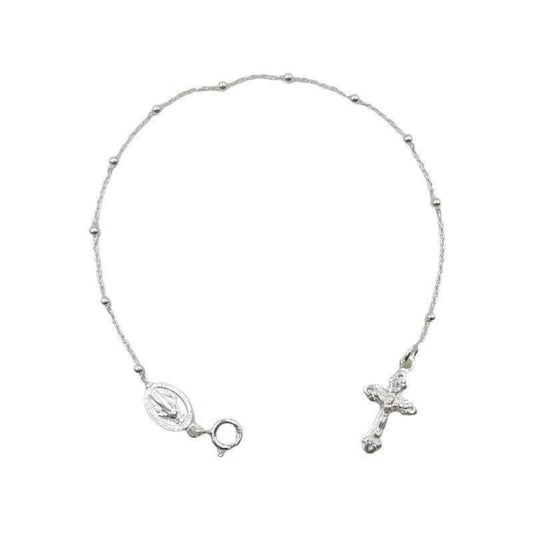 Pulsera Denario Medalla Milagrosa 2mm - Plata