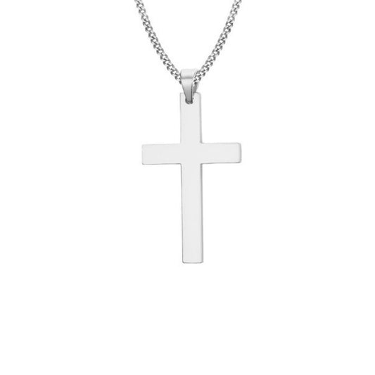 Dije Cruz y Cadena en Acero
