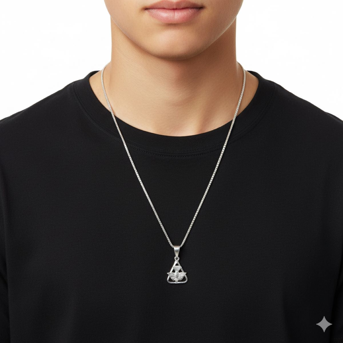 Dije del Espíritu Santo y Cadena - Plata