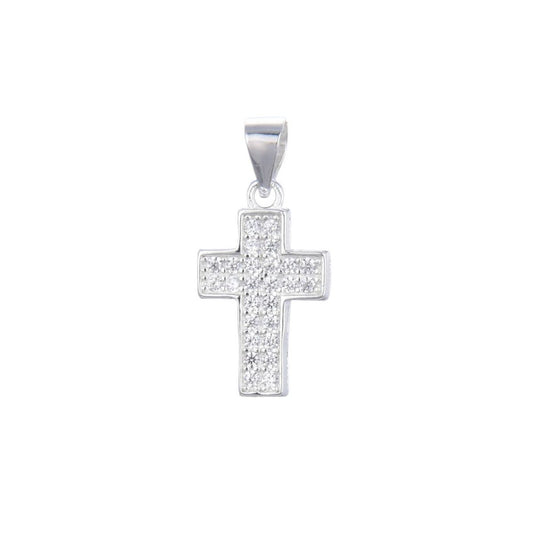 Dije Cruz con Brillos - Plata