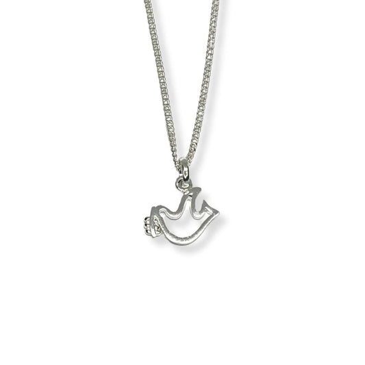 Dije del Espíritu Santo Rama y Cadena - Plata