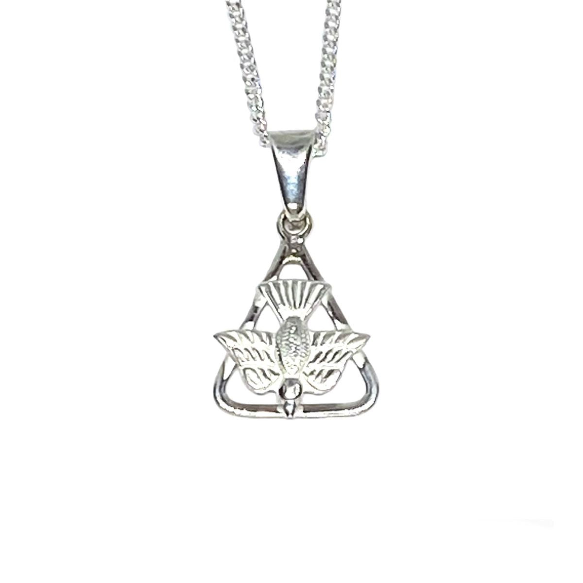 Dije del Espíritu Santo y Cadena - Plata