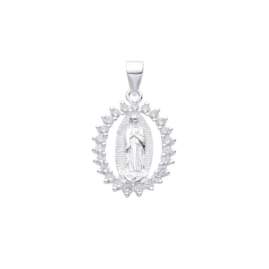 Dije Virgen de Guadalupe Brillos 15x18mm - Plata