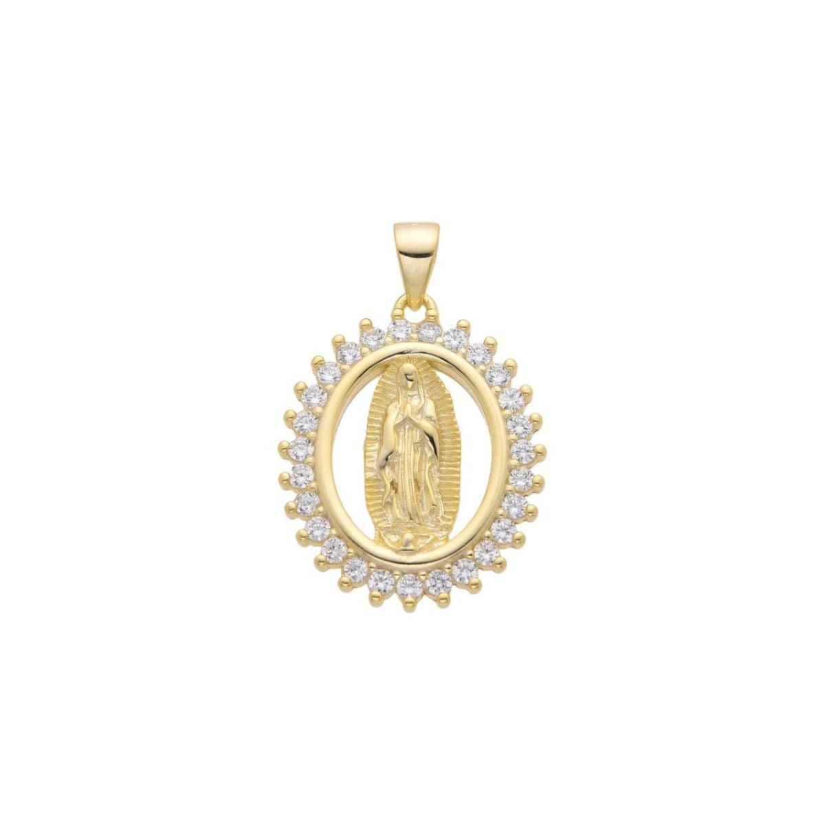 Dije Virgen de Guadalupe Brillos Dorado - Plata