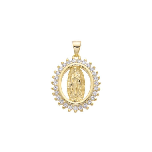Dije Virgen de Guadalupe Brillos Dorado - Plata