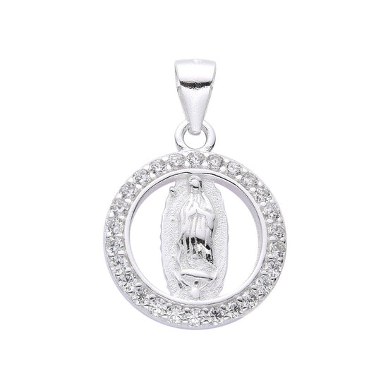 Dije Virgen de Guadalupe Brillos - Plata