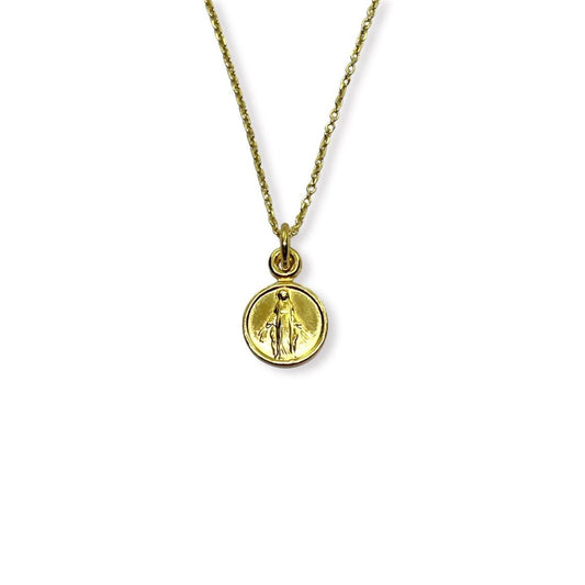 Dije Medalla Milagrosa y Cadena Dorado - Plata