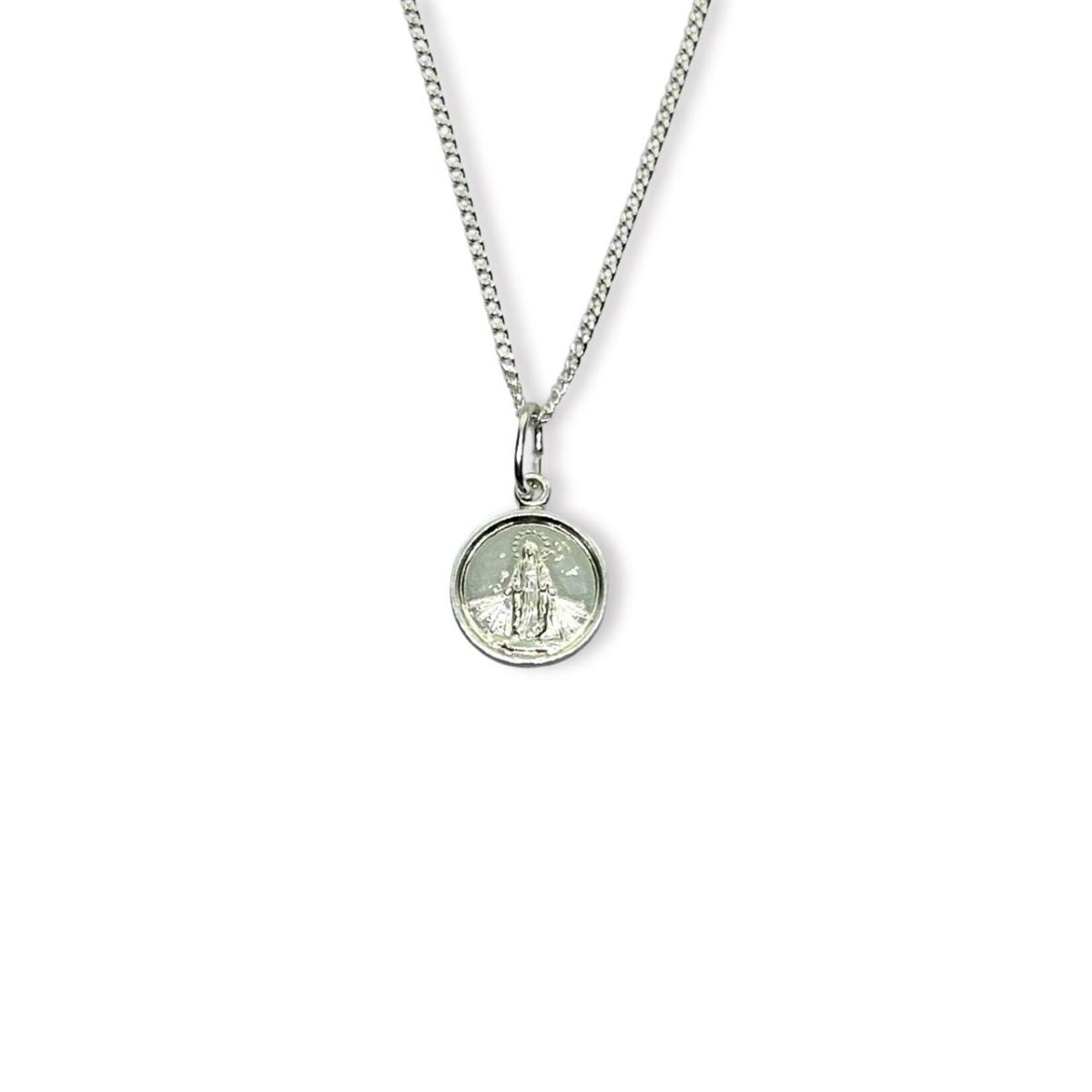 Dije Medalla Milagrosa y Cadena - Plata