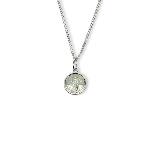 Dije Medalla Milagrosa y Cadena - Plata