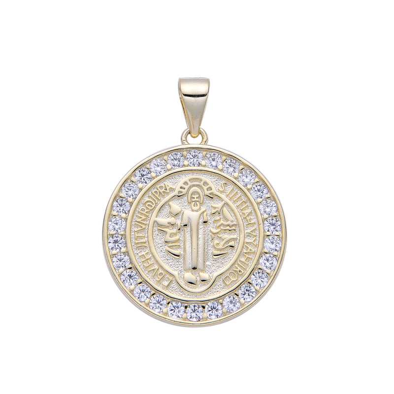 Dije San Benito Brillos Dorado - Plata