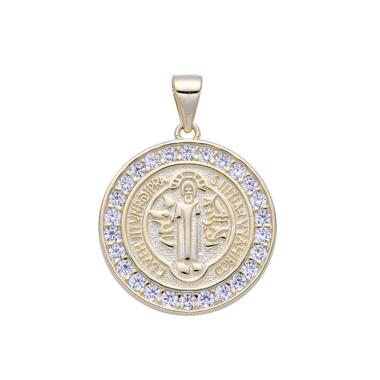 Dije San Benito Brillos Dorado - Plata