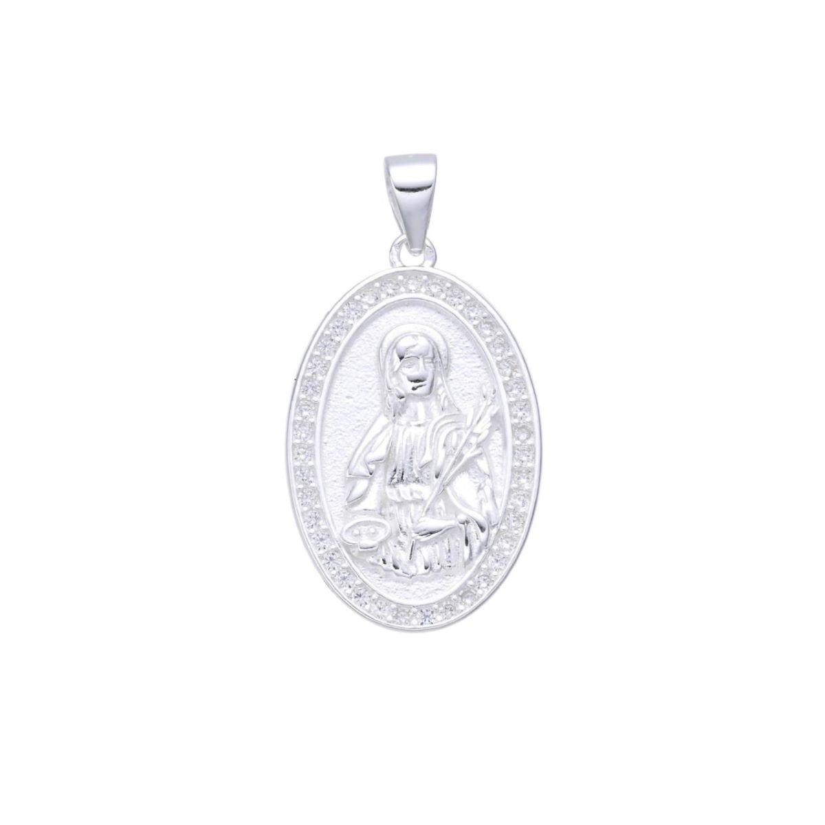 Dije Santa Lucía Brillos - Plata