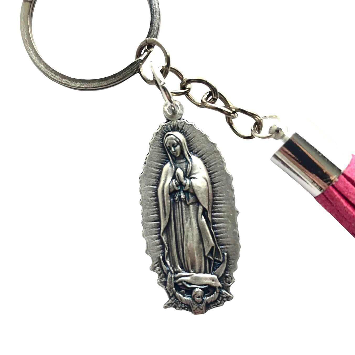 Llavero Virgen de Guadalupe - Fucsia