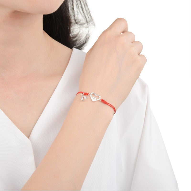 Pulsera Corazón y Angel - Plata