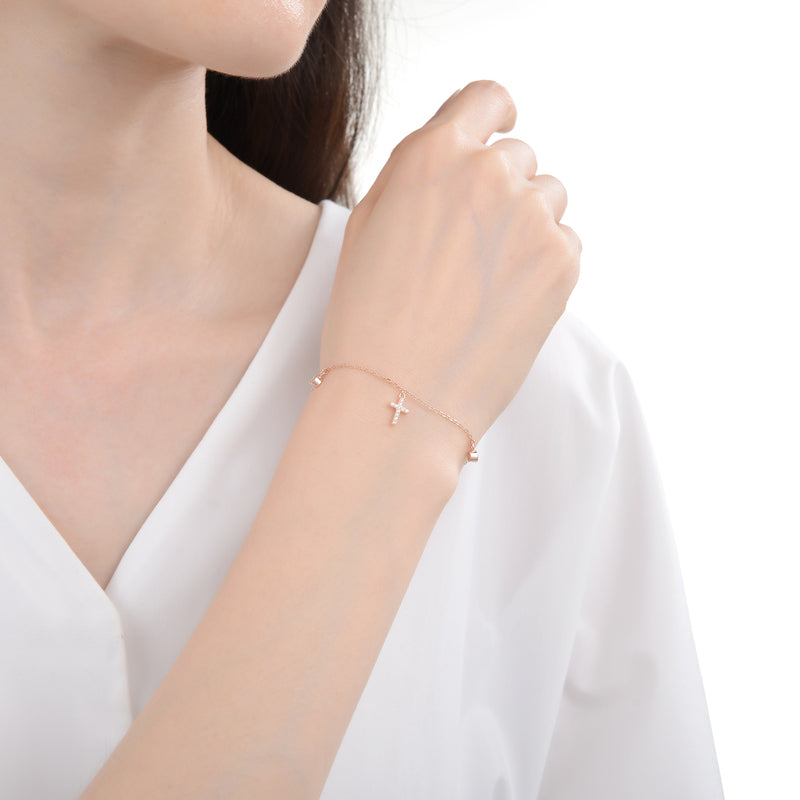 Pulsera Cruces y Punto Luz - Plata