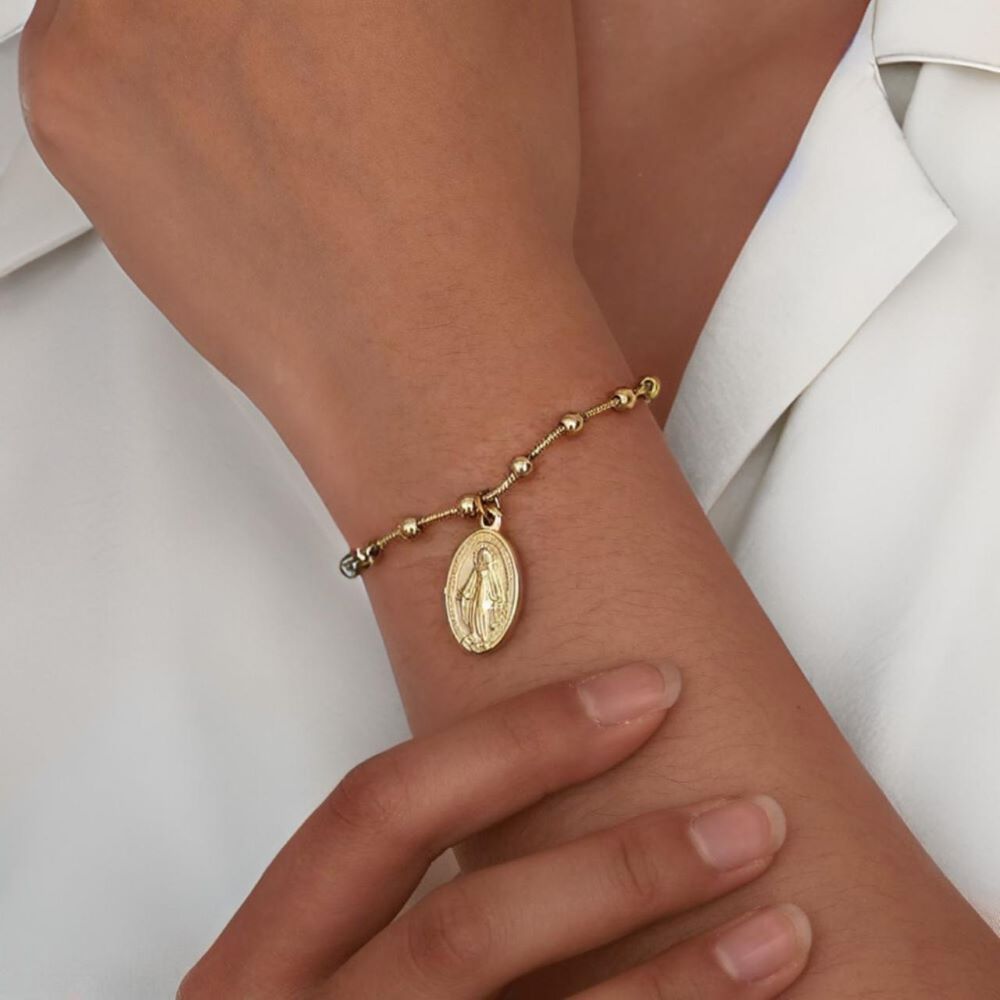 Pulsera Denario Medalla Milagrosa - Acero