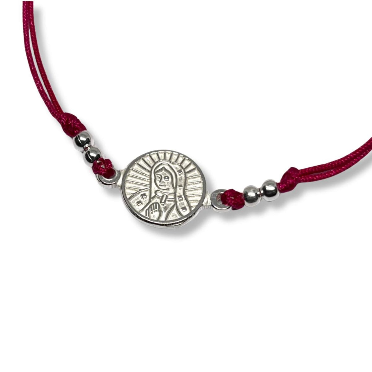 Pulsera Rostro de Guadalupe - Hilo y Plata