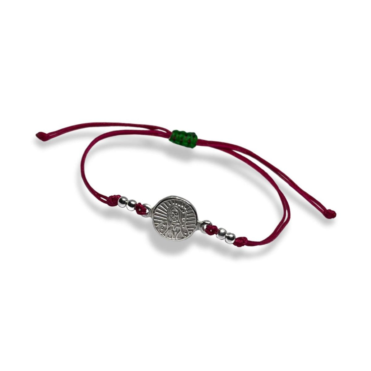 Pulsera Rostro de Guadalupe - Hilo y Plata