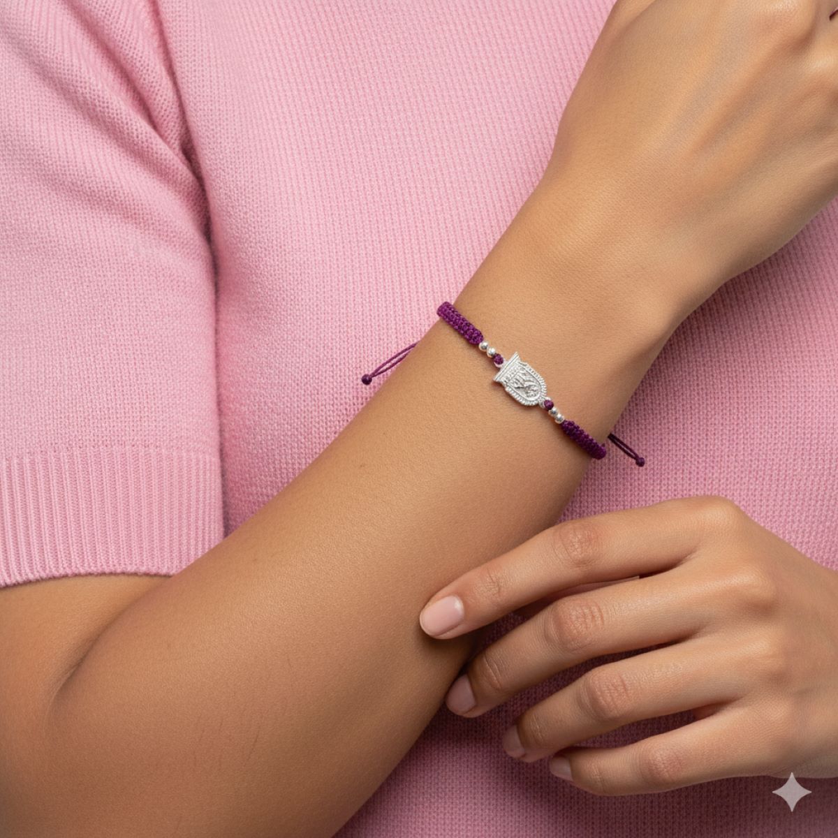 Pulsera Señor de los Milagros - Hilo y Plata