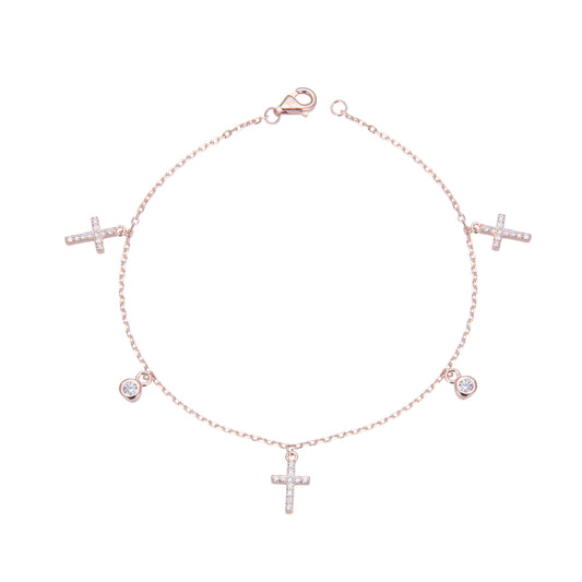 Pulsera Cruces y Punto Luz - Plata
