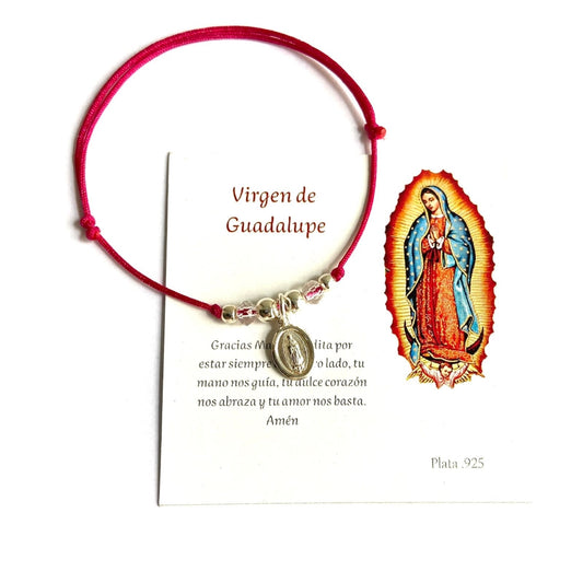 Pulsera Virgen de Guadalupe - Hilo y Plata