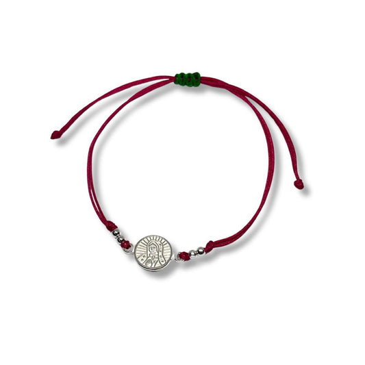 Pulsera Rostro de Guadalupe - Hilo y Plata