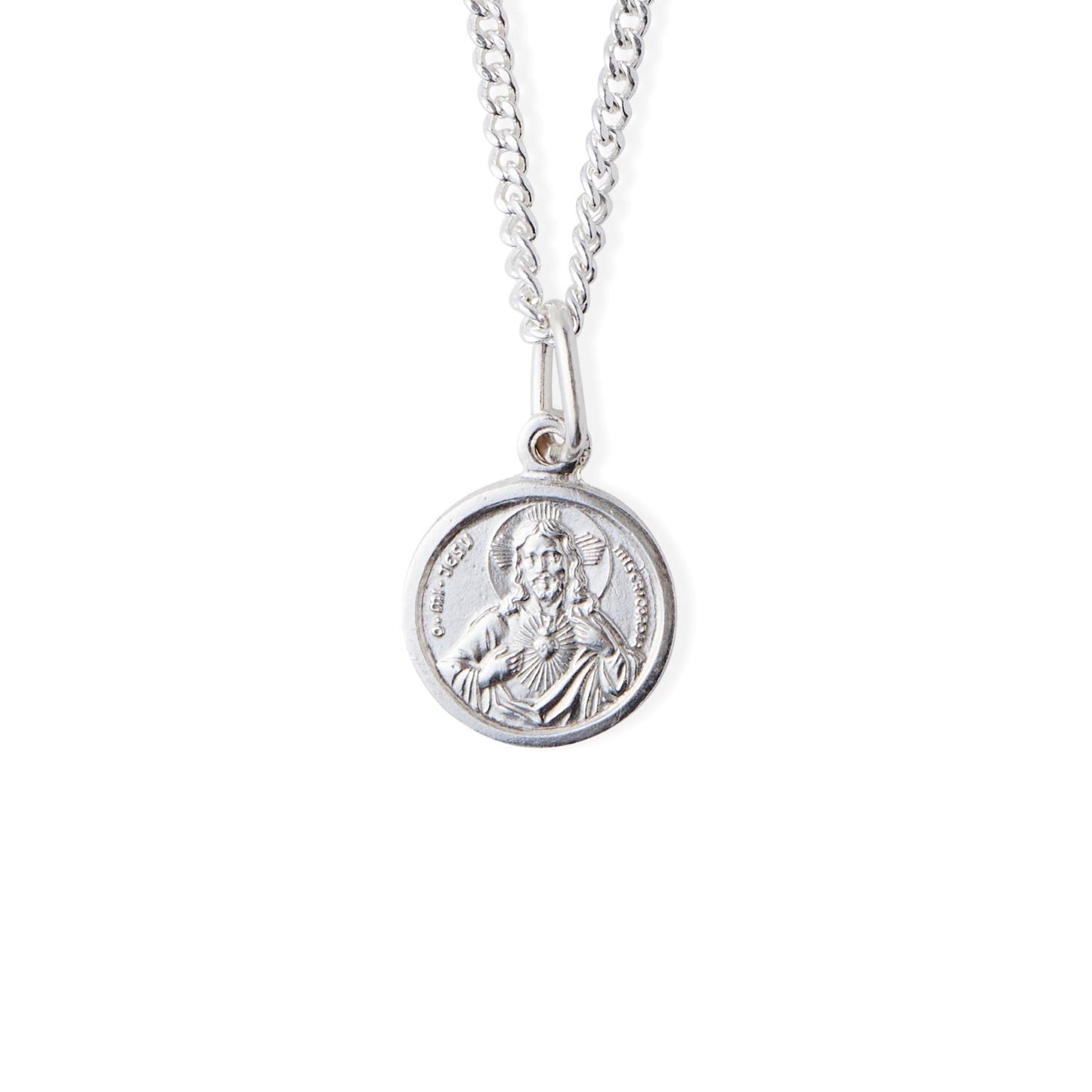 Dije Sagrado Corazón de Jesús y Cadena - Plata