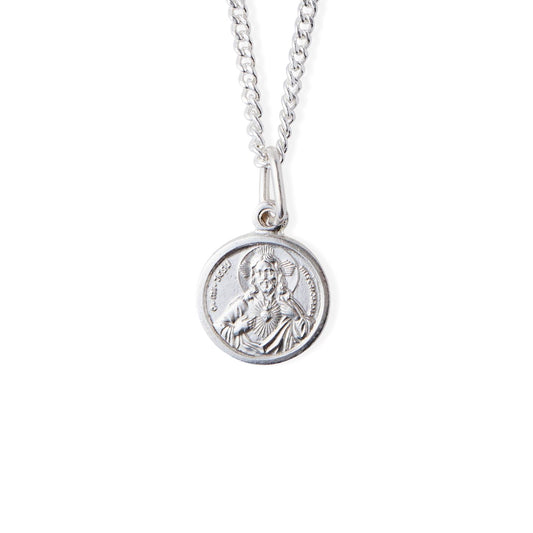 Dije Sagrado Corazón de Jesús y Cadena - Plata
