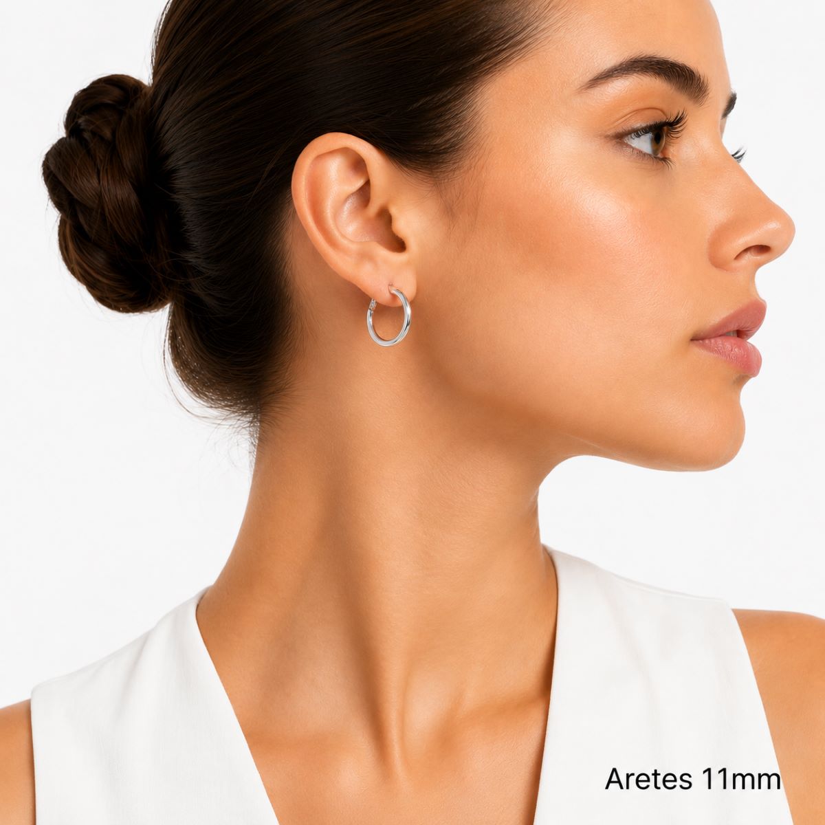 Aretes Aro Tubo  - Varios  Tamaños - Plata