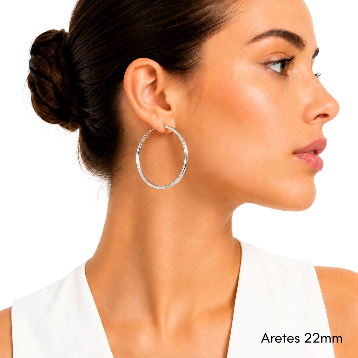 Aretes Aro Tubo  - Varios  Tamaños - Plata