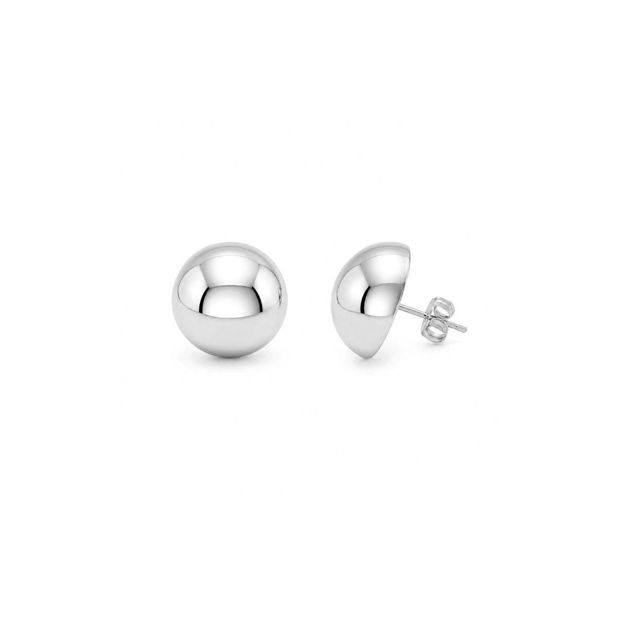 Aretes Media Bola Lisos - Plata