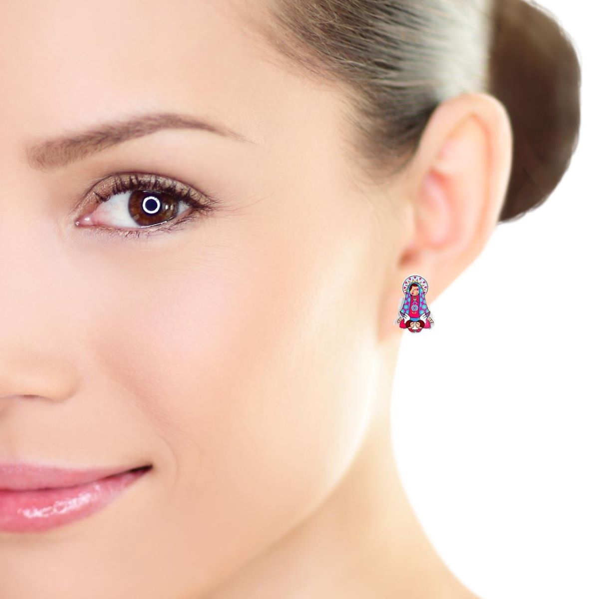 Aretes Virgen de Guadalupe - Resina