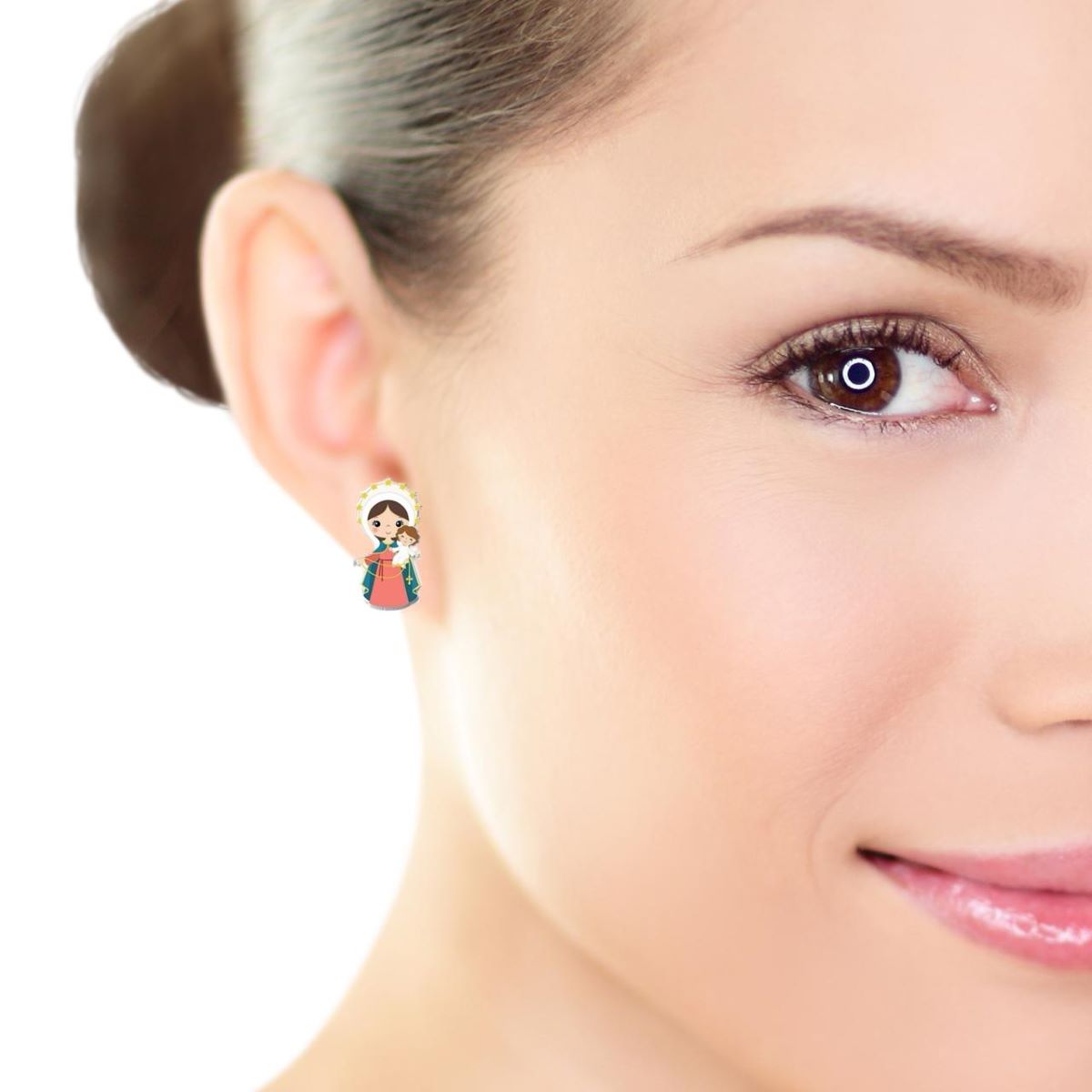 Aretes Virgen de Carmen - Resina