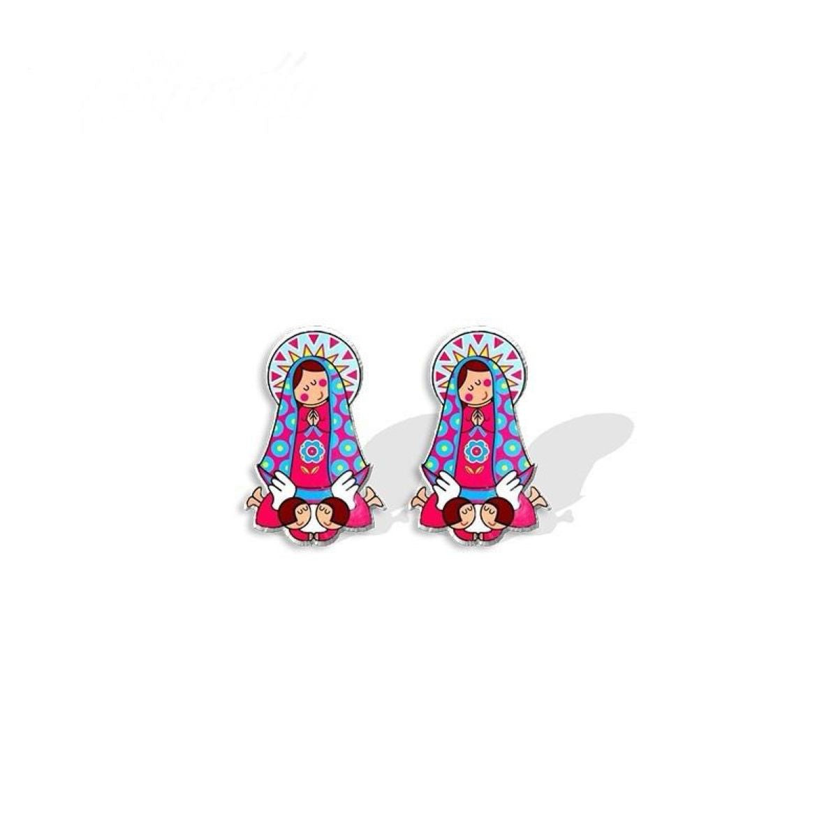 Aretes Virgen de Guadalupe - Resina