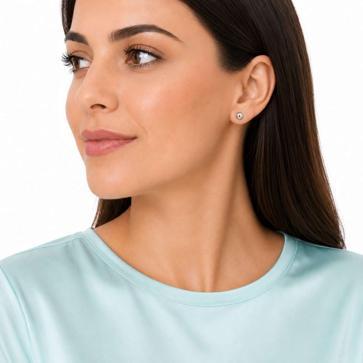 Aretes Bola Lisas - Plata