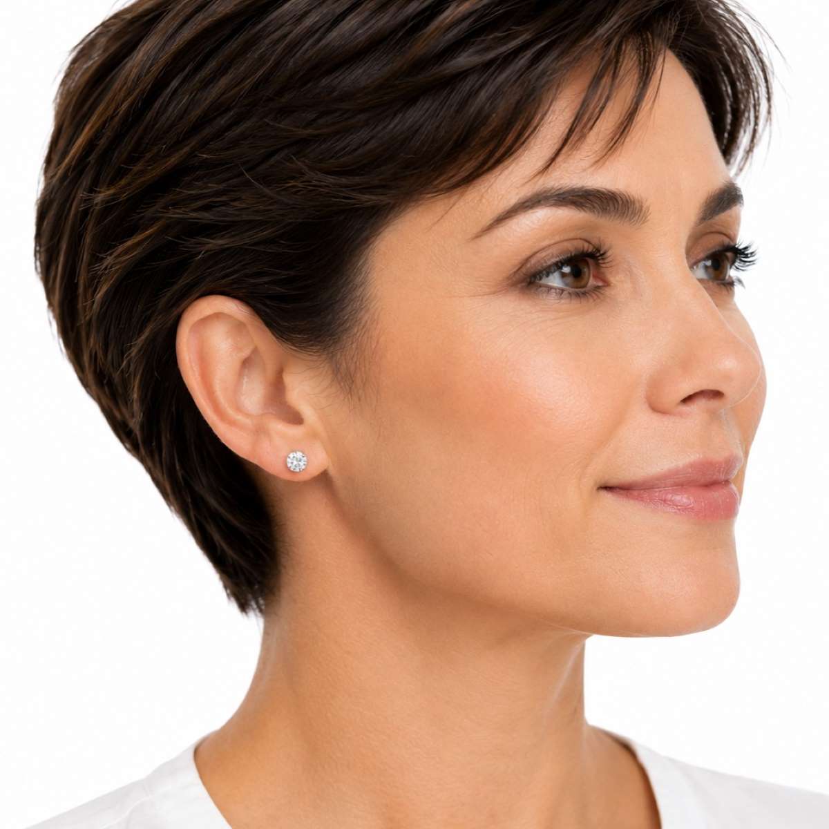 Aretes Punto de Luz Circón - Plata